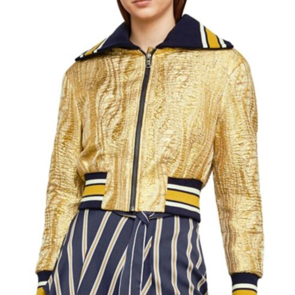 BCBGMaxAzria Gold and Navy Jacket